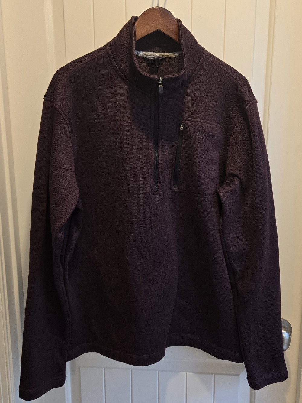 Eddie Bauer Men's Half-Zip Pullover Sweater - Deep Plum